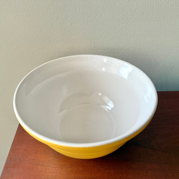 Rare Over and Back Large Yellow Ribbed Stoneware Nesting Mixing Bowl OB3 - Picture 8 of 10